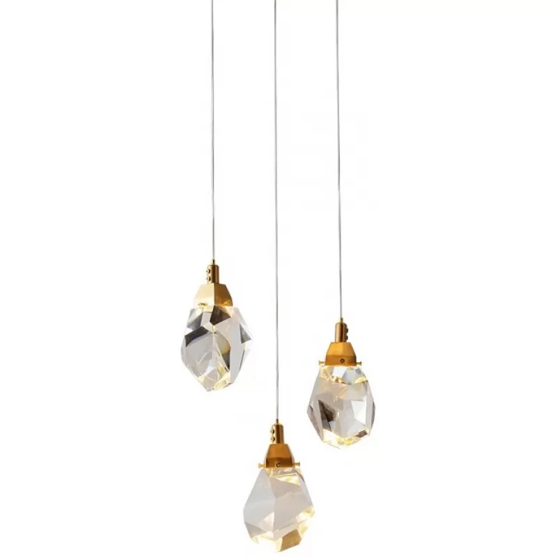 Стеклянный подвесной светильник Crystal rock II 9701P/3R brass прозрачный DeLight Collection Стеклянный подвесной светильник Crystal rock II 9701P/3R brass прозрачный DeLight Collection