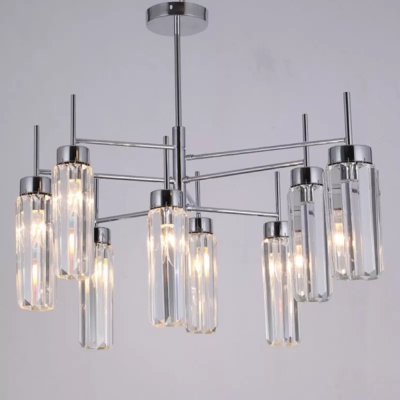 Хрустальная потолочная люстра Panvenan OML-68507-08 прозрачная цилиндр Omnilux Хрустальная потолочная люстра Panvenan OML-68507-08 прозрачная цилиндр Omnilux