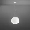 Стеклянный подвесной светильник Lumi F07A0101 белый форма шар Fabbian