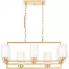 Стеклянная подвесная люстра Lino LDP 1239-8 F.GD цилиндр белая Lumina Deco