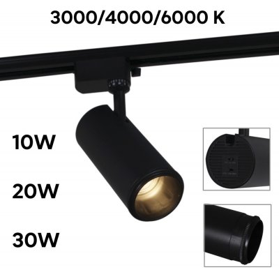Трековый светильник  06650-9.3-LED10/20/30W CCT BK