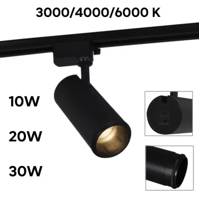 Трековый светильник  06650-9.3-LED10/20/30W CCT BK цилиндр