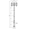 Стеклянный наземный фонарь BARSELONA 81210B 10 E7 down cover Gb цилиндр прозрачный Oasis Light
