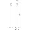 Стеклянный наземный светильник Dwell NC-003249-80-SB прозрачный