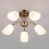 Стеклянная потолочная люстра Stefanie 30107/5 античная бронза конус белая Eurosvet