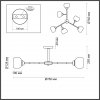 Стеклянная потолочная люстра Rowan 4595/6C форма шар белая Lumion