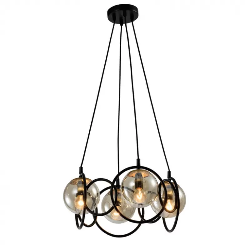 Стеклянный подвесной светильник Ariadna 4074-204 форма шар серый Rivoli Стеклянный подвесной светильник Ariadna 4074-204 форма шар серый Rivoli