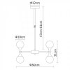 Стеклянная подвесная люстра Palla A9162LM-10CC форма шар белая Artelamp