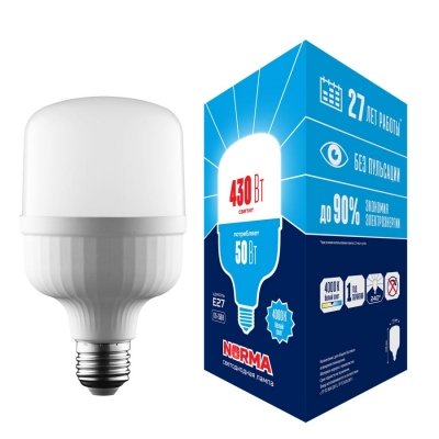 Лампочка светодиодная  LED-M80-50W/4000K/E27/FR/NR Volpe