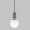 Стеклянный подвесной светильник Bubble 50151/1 черный жемчуг форма шар белый Eurosvet
