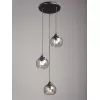 Стеклянный подвесной светильник  V4361-1/3S форма шар серый Vitaluce