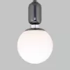 Стеклянный подвесной светильник Bubble 50151/1 черный жемчуг форма шар белый Eurosvet