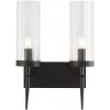 Стеклянное бра Moratti LDW 8022-2 BK+PR прозрачное цилиндр Lumina Deco