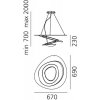 Подвесная люстра Pirce 1256120A цвет золото Artemide