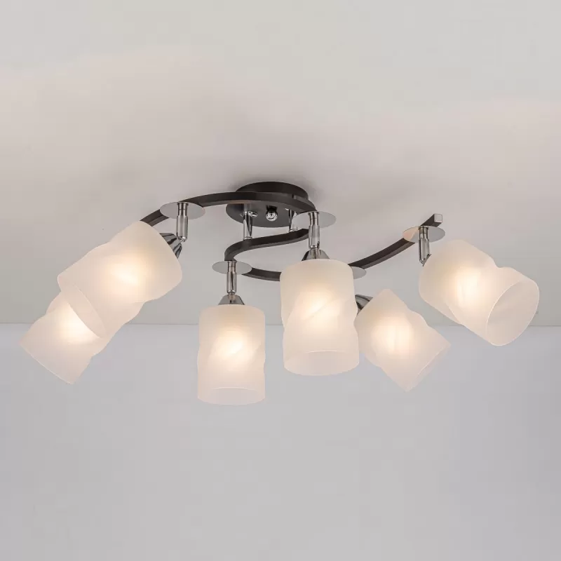 Стеклянная потолочная люстра Сиерра CL119261 белая цилиндр Citilux Стеклянная потолочная люстра Сиерра CL119261 белая цилиндр Citilux