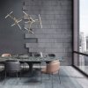Стеклянная подвесная люстра Agnes 10399/10 GD белая цилиндр Loft It