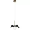 Стеклянный подвесной светильник Monro 10213/A Black белый форма шар Loft It
