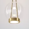 Стеклянный подвесной светильник Frasco 50267/1 LED латунь прозрачный форма шар Eurosvet