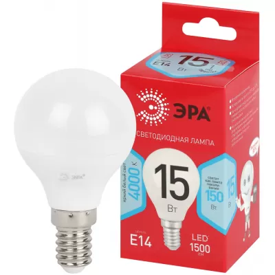 Лампочка светодиодная LED P45-15W-840-E14 R LED P45-15W-840-E14 R ЭРА