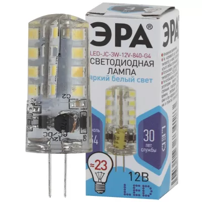 Лампочка светодиодная LED JC-3W-12V-840-G4 ЭРА Лампочка светодиодная LED JC-3W-12V-840-G4 ЭРА
