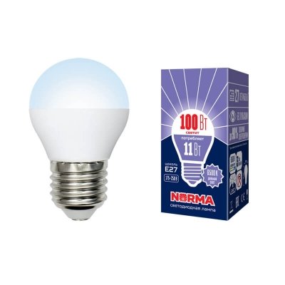 Лампочка светодиодная  LED-G45-11W/DW/E27/FR/NR картон Volpe