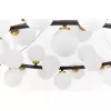 Стеклянный подвесной светильник Marsiada LDP 6033-40 BK+MD форма шар белый Lumina Deco