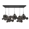 Стеклянный подвесной светильник Bolle 2029-S5 форма шар черный Loft It