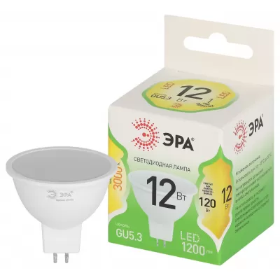 Лампочка светодиодная LED MR16-12W-830-GU10 GL ЭРА Лампочка светодиодная LED MR16-12W-830-GU10 GL ЭРА