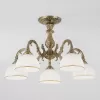 Стеклянная потолочная люстра Caldera 60106/5 античная бронза белая Eurosvet