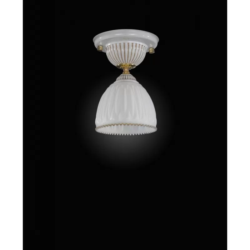 Стеклянная потолочная люстра  PL.9670/1 конус белая Reccagni Angelo Стеклянная потолочная люстра  PL.9670/1 конус белая Reccagni Angelo