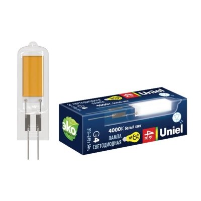 Лампочка светодиодная  LED-JC-220/6W/4000K/G4/CL GLZ08TR картон Uniel