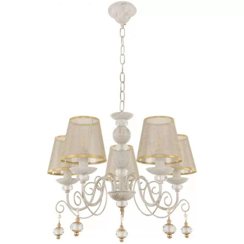 Подвесная люстра AM347620 347620/5 WT+G белая конус Подвесная люстра AM347620 347620/5 WT+G белая конус