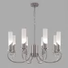 Стеклянная подвесная люстра Banci 60117/8 никель цилиндр белая Eurosvet