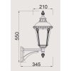 Стеклянный настенный фонарь уличный  79751S Bl прозрачный Oasis Light