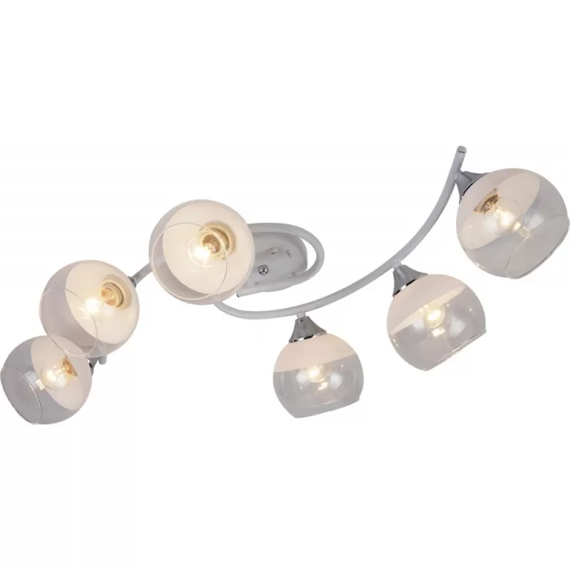 Стеклянная потолочная люстра Valley 539/6 белая форма шар Escada Стеклянная потолочная люстра Valley 539/6 белая форма шар Escada