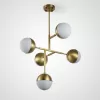 Стеклянная потолочная люстра  BALLL01 форма шар белая ImperiumLoft