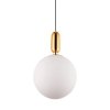 Стеклянный подвесной светильник Orito LDP 1219-300 WT+GD форма шар белый Lumina Deco