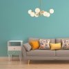 Стеклянная потолочная люстра  Roundi01 форма шар белая ImperiumLoft