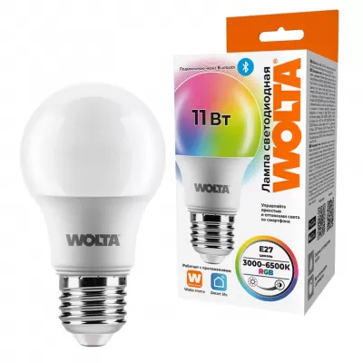 Лампочка светодиодная Wstd-A60 WSTD-A60-11WRGBE27-SH Wolta