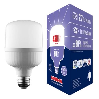 Лампочка светодиодная  LED-M80-50W/6500K/E27/FR/NR Volpe