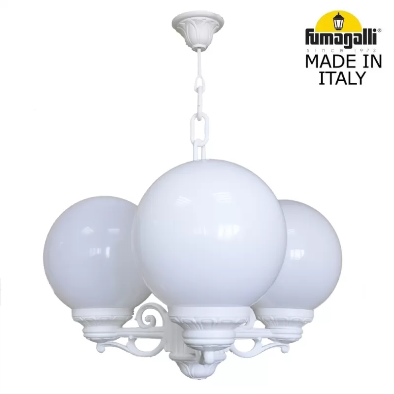 Уличный светильник подвесной GLOBE 250 G25.120.S30.WYF1R форма шар белый Fumagalli Уличный светильник подвесной GLOBE 250 G25.120.S30.WYF1R форма шар белый Fumagalli