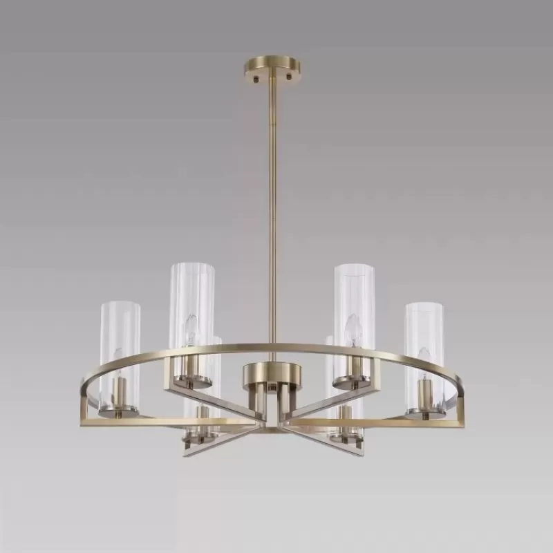 Стеклянная потолочная люстра Evolution 6806-6 QGD прозрачная цилиндр iLamp Стеклянная потолочная люстра Evolution 6806-6 QGD прозрачная цилиндр iLamp