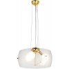 Стеклянный подвесной светильник Globo LDP 6018-500 PR+F.GD прозрачный цилиндр Lumina Deco