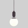 Стеклянный подвесной светильник Bubble Long 50158/1 черный форма шар белый Eurosvet