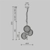 Стеклянный подвесной светильник Reels MOD268PL-03B форма шар Maytoni