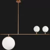 Стеклянная потолочная люстра  VASTY01 белая форма шар ImperiumLoft