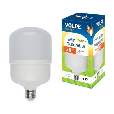 Лампочка светодиодная  LED-M80-30W/WW/E27/FR/S картон Volpe