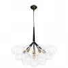 Стеклянная подвесная люстра Bunch 10048/6 Black форма шар прозрачная Loft It