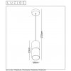Стеклянный подвесной светильник Zino 74410/01/02 цилиндр серый Lucide
