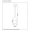 Стеклянный подвесной светильник Zino 74410/01/02 серый цилиндр Lucide